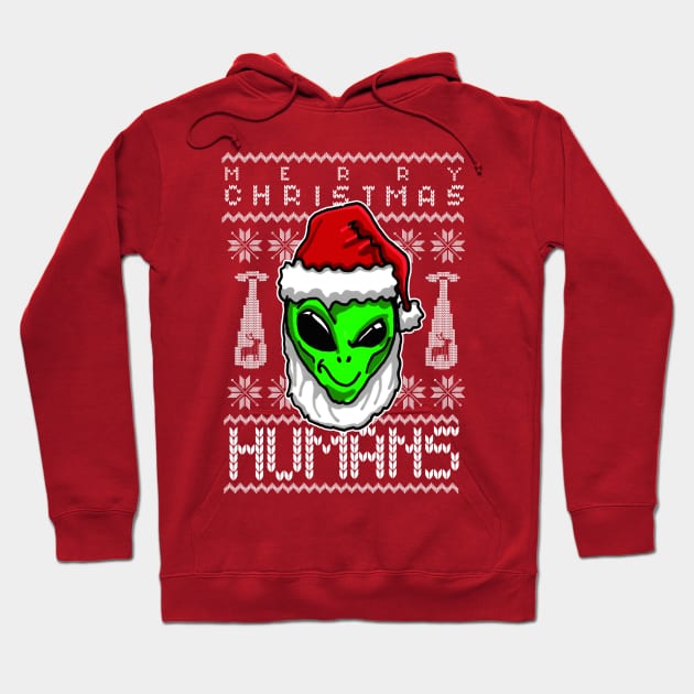 Alien Ugly Christmas Holiday Season Hoodie by sketchnkustom